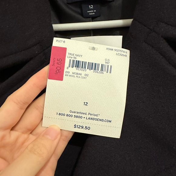 Lands End New with Tags Cropped Swing Peacoat - Picture 3 of 5